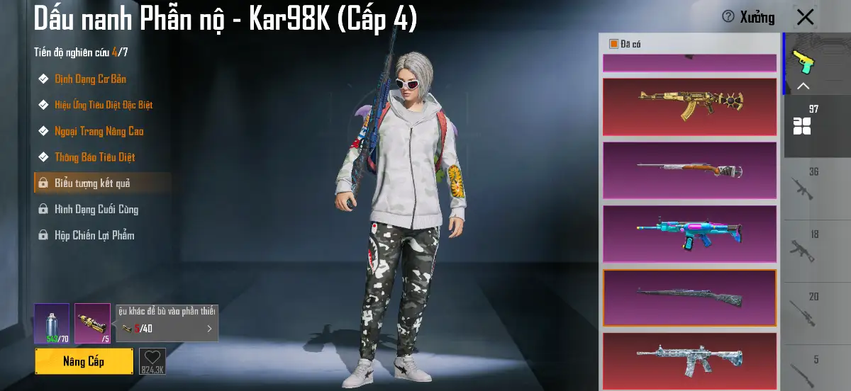 Acc PUBG Mobile mã 1042 - 💵14x - Full bape trắng - Đẹp nét - ảnh 52