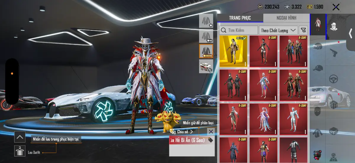 Acc PUBG Mobile mã 1355 - 89m - Full bugatii - BST cao 88 - súng xe siêu đẹp - ảnh 7