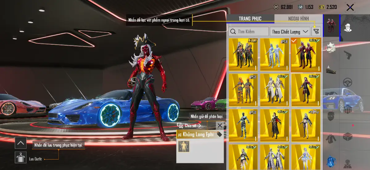 Acc PUBG Mobile mã 1556 - 4X - Siêu nét - full porsche - Súng full mới - Giáp 7 - ảnh 6