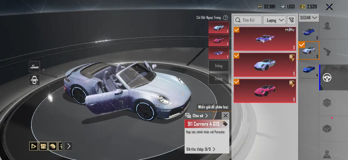 Acc PUBG Mobile mã 1556 - 4X - Siêu nét - full porsche - Súng full mới - Giáp 7 - ảnh 25