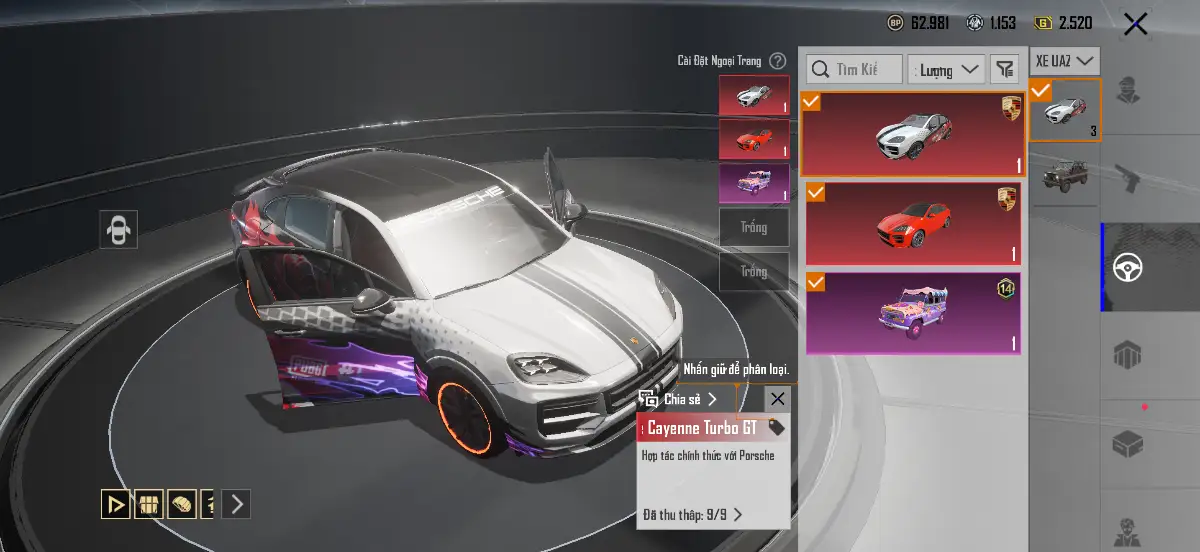 Acc PUBG Mobile mã 1556 - 4X - Siêu nét - full porsche - Súng full mới - Giáp 7 - ảnh 26