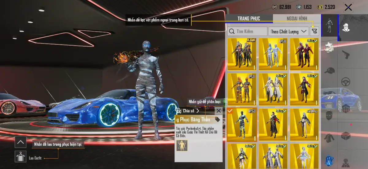 Acc PUBG Mobile mã 1556 - 4X - Siêu nét - full porsche - Súng full mới - Giáp 7 - ảnh 8