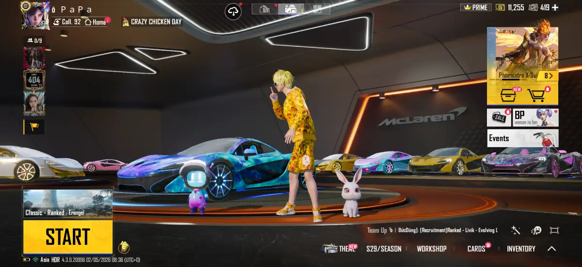Acc PUBG Mobile mã 1589 - hơn 22xm - Full bape bst 92 - bản quốc tế - 5 tuyệt phẩm - full lambo - full bugatii - full mc .. - ảnh 22