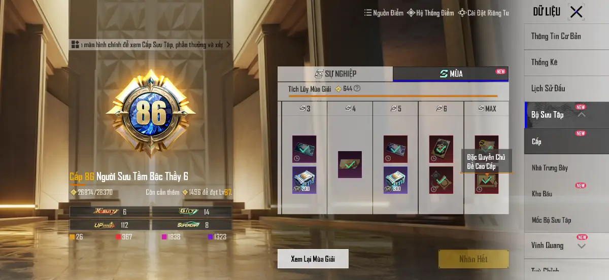 Acc PUBG Mobile mã 4462 - 4X - BST 86 - Khung 298 / 300 đồ đỏ - 17 Khẩu 7 không trùng - ảnh 4