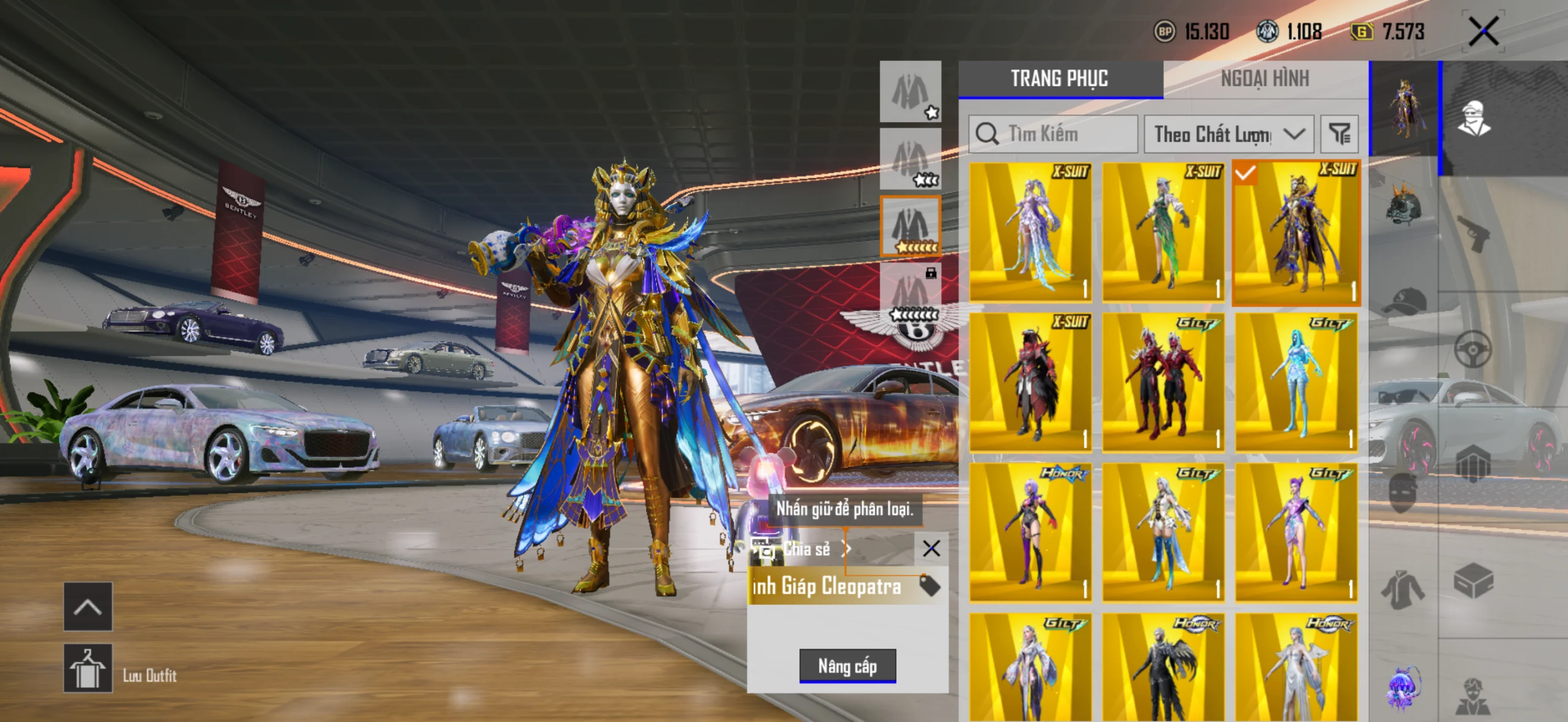 Acc PUBG Mobile mã 31632 - Sảnh Benley - 3 tầng - Giáp đẹp - full các loại xe - 69m - ảnh 7