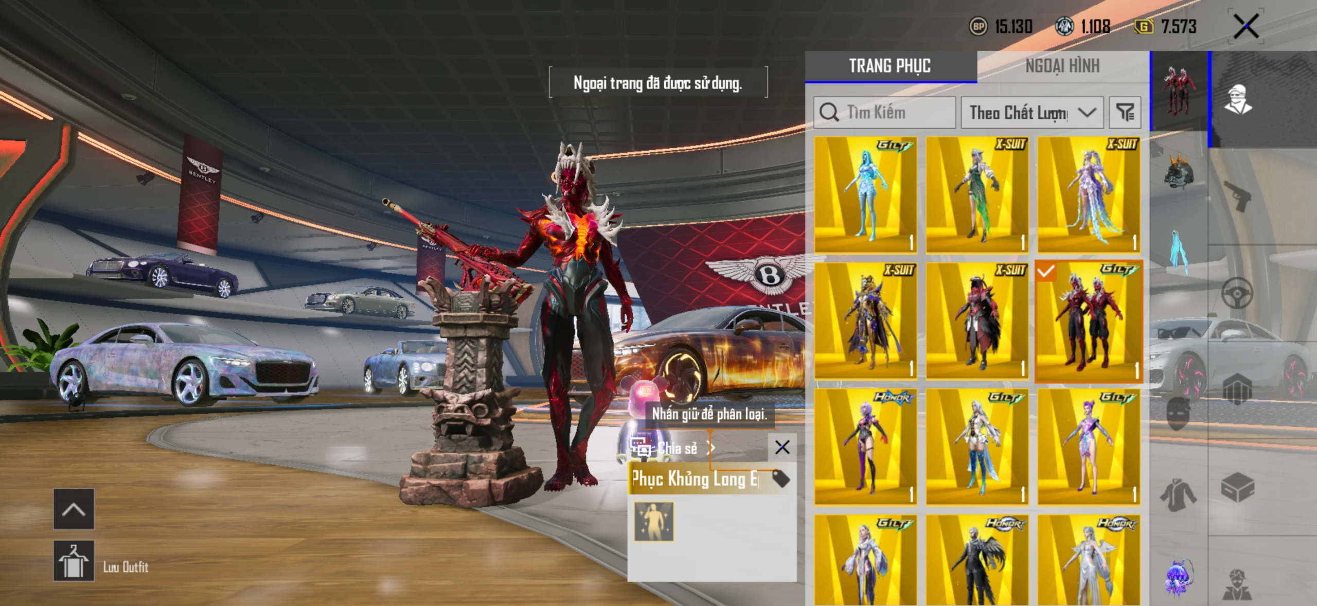 Acc PUBG Mobile mã 31632 - Sảnh Benley - 3 tầng - Giáp đẹp - full các loại xe - 69m - ảnh 11
