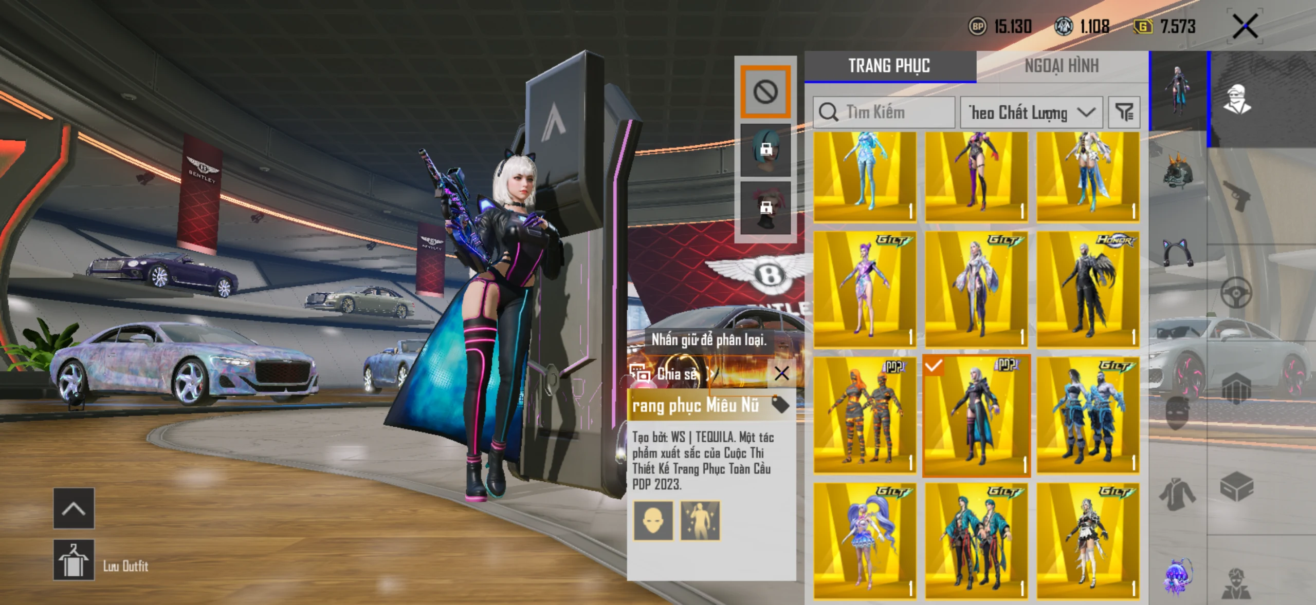 Acc PUBG Mobile mã 31632 - Sảnh Benley - 3 tầng - Giáp đẹp - full các loại xe - 69m - ảnh 15