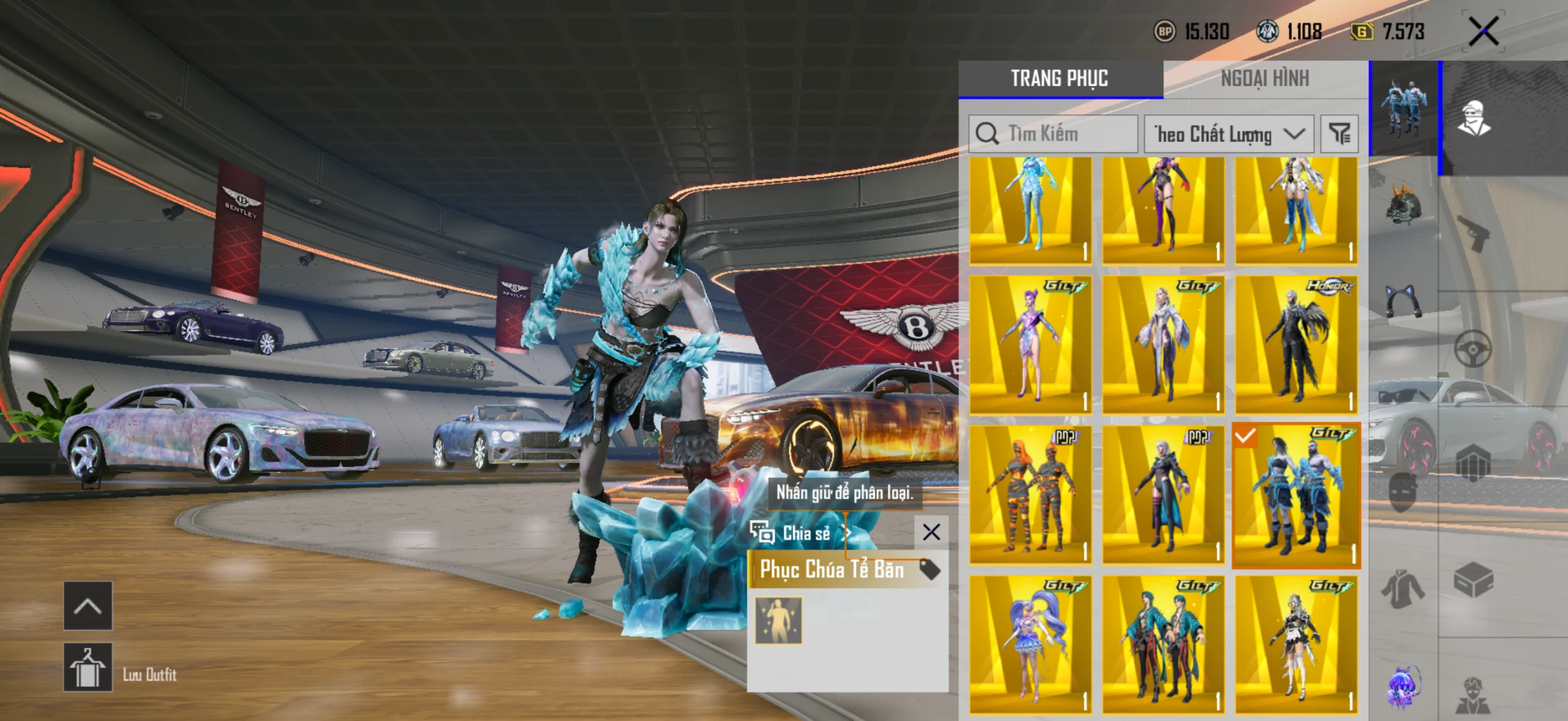 Acc PUBG Mobile mã 31632 - Sảnh Benley - 3 tầng - Giáp đẹp - full các loại xe - 69m - ảnh 16