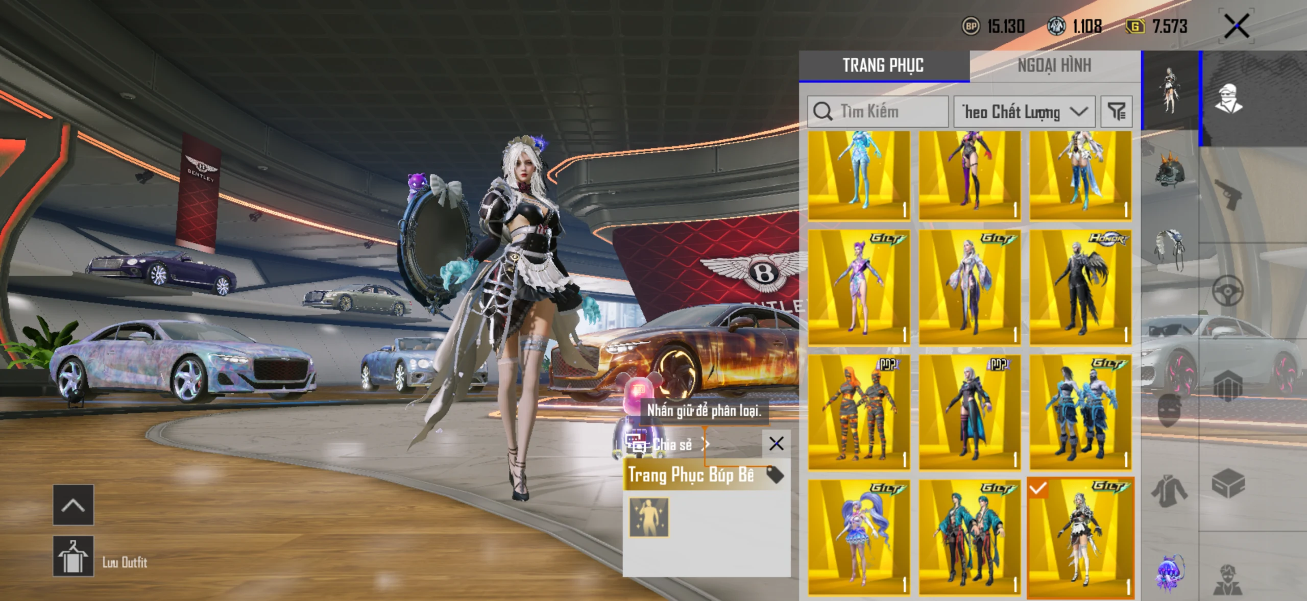 Acc PUBG Mobile mã 31632 - Sảnh Benley - 3 tầng - Giáp đẹp - full các loại xe - 69m - ảnh 19