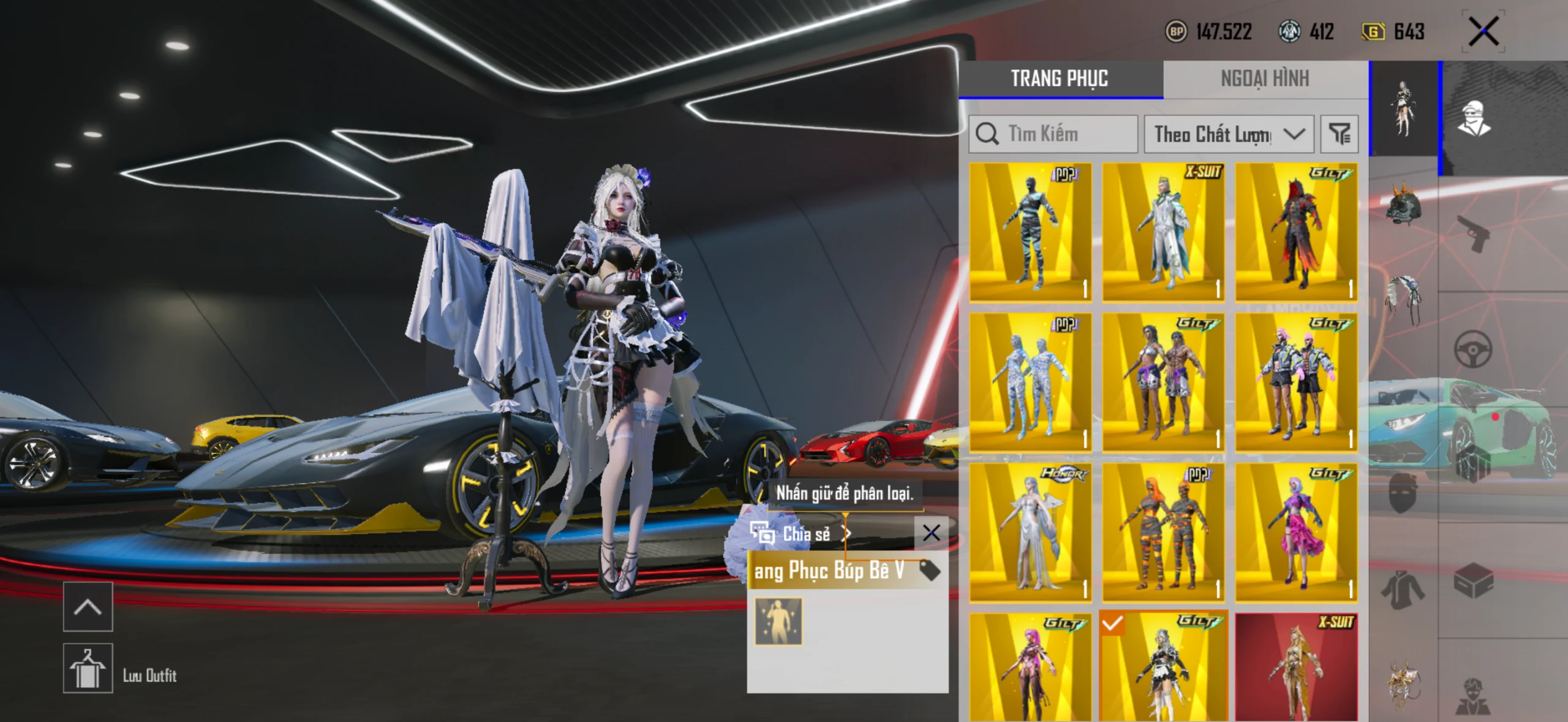 Acc PUBG Mobile mã 39458 - 78m - Cực Phẩm Siêu Xe - ảnh 30
