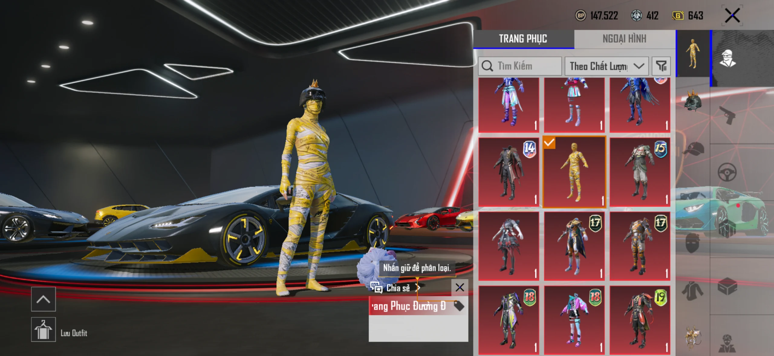 Acc PUBG Mobile mã 39458 - 78m - Cực Phẩm Siêu Xe - ảnh 32