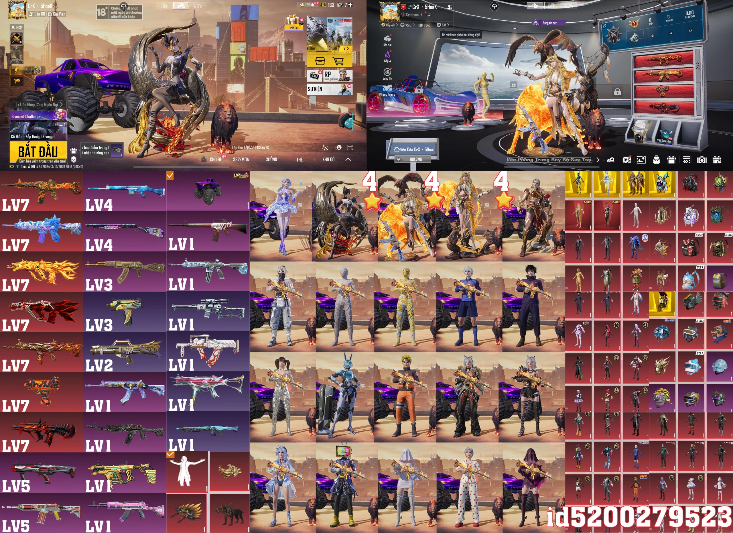 Acc PUBG Mobile mã 59112 - Trường Trần Shop