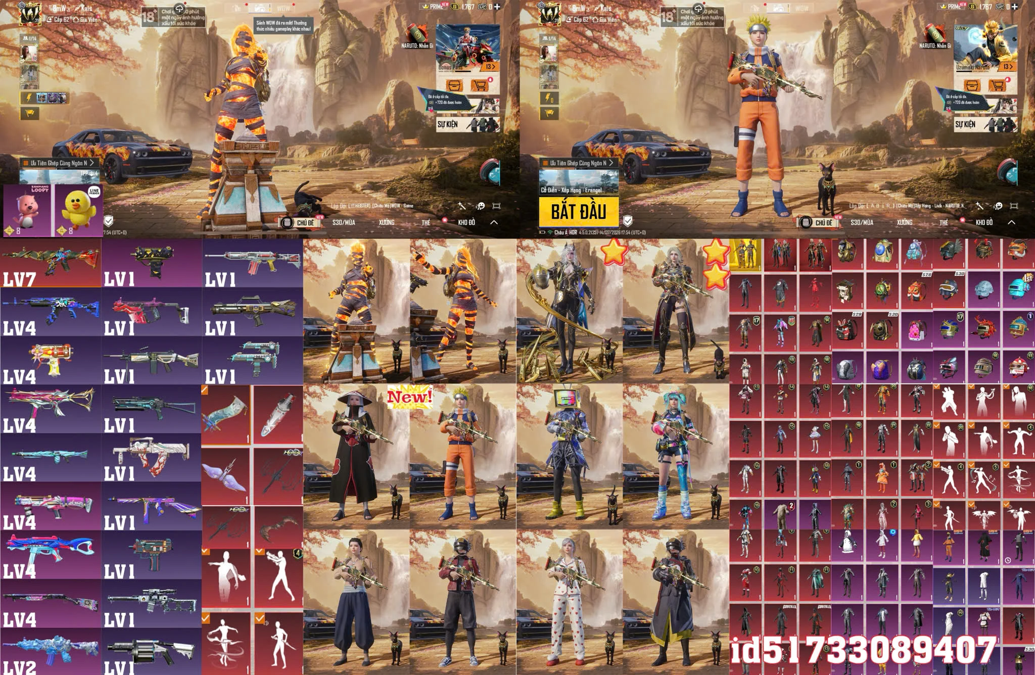 Acc PUBG Mobile mã 60550 - Trường Trần Shop