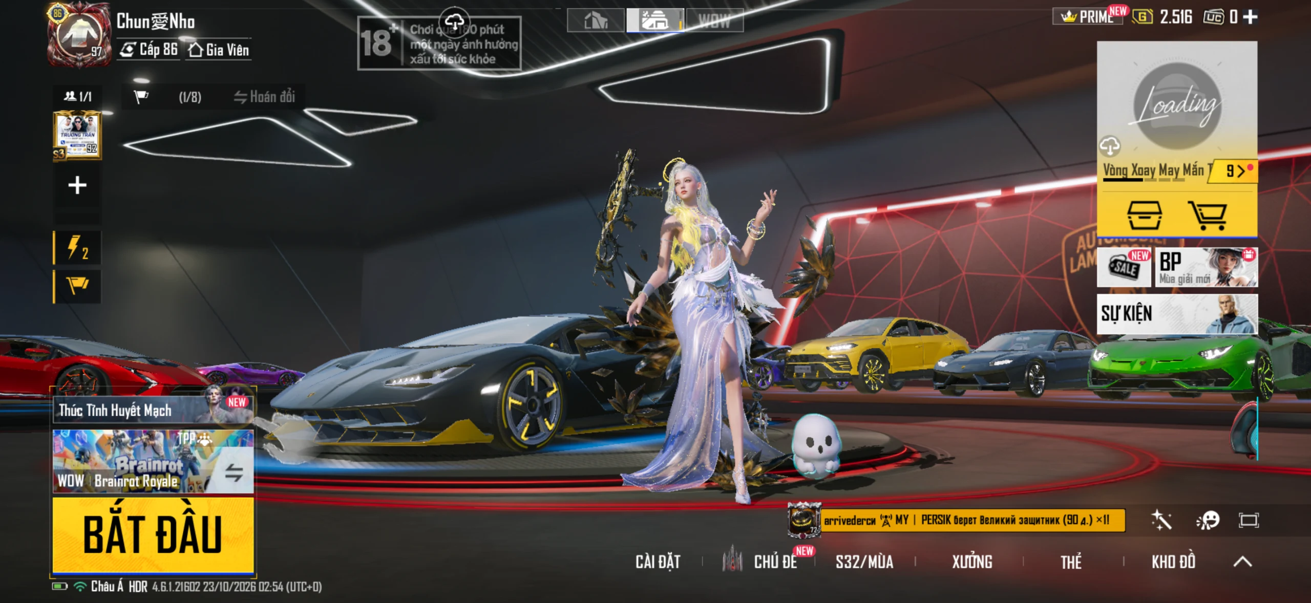 Acc PUBG Mobile mã 65482 - 9X - Sảnh lambo - Sảnh ferari - xe hồng - F1 - ảnh 3