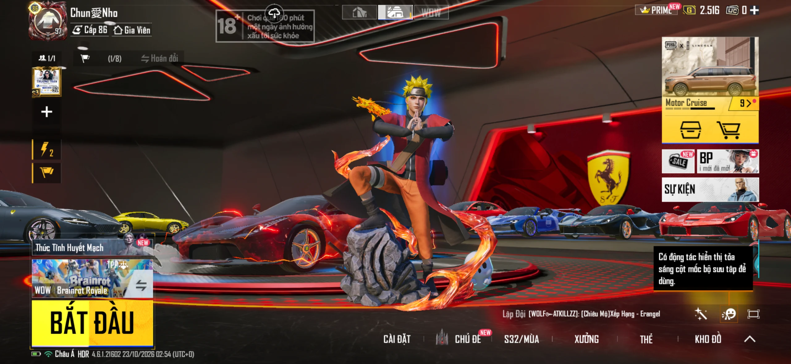 Acc PUBG Mobile mã 65482 - 9X - Sảnh lambo - Sảnh ferari - xe hồng - F1 - ảnh 4