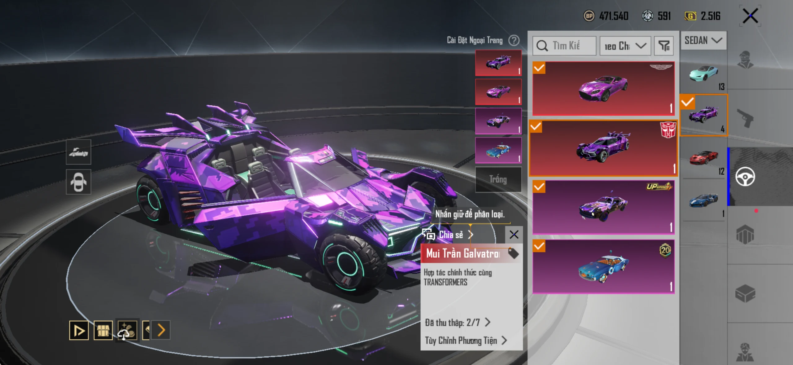 Acc PUBG Mobile mã 65482 - 9X - Sảnh lambo - Sảnh ferari - xe hồng - F1 - ảnh 14