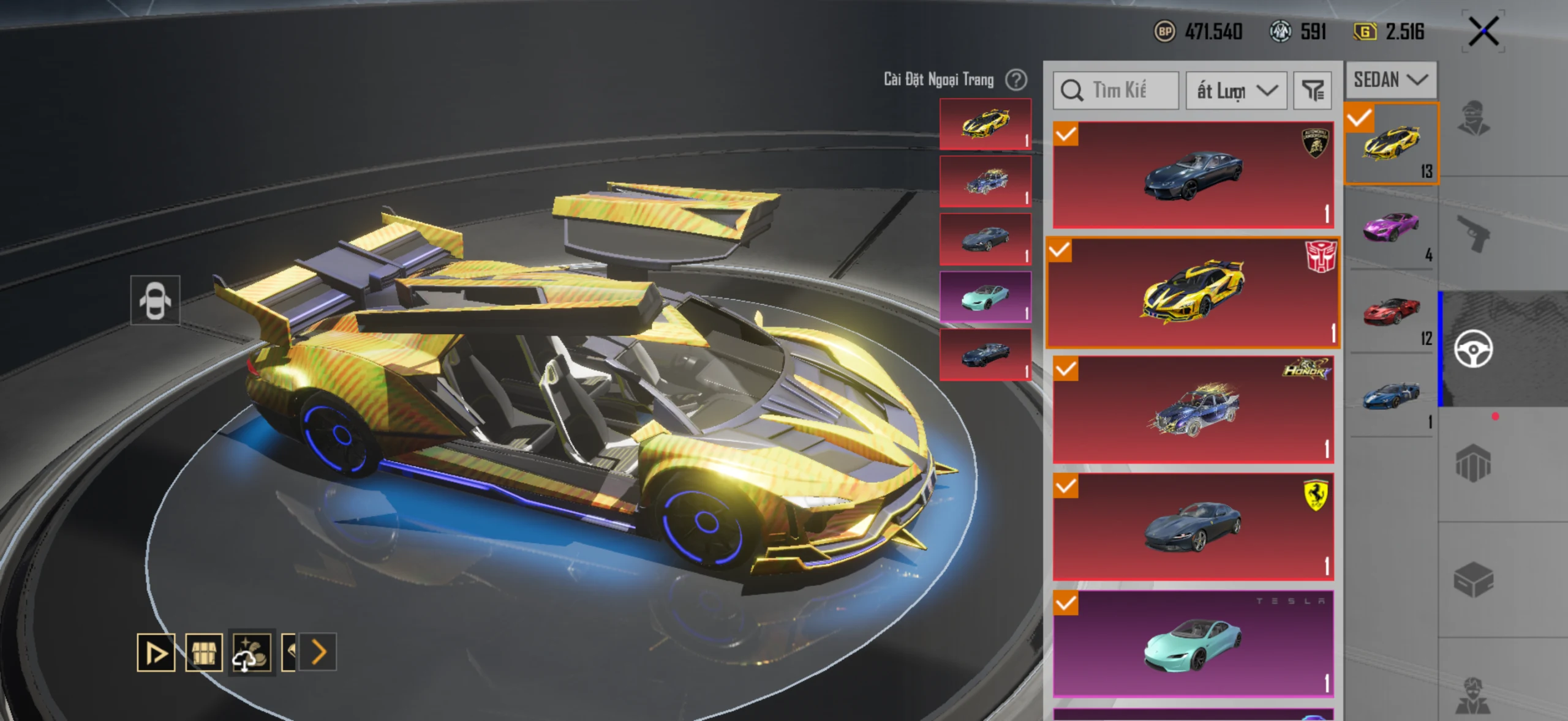 Acc PUBG Mobile mã 65482 - 9X - Sảnh lambo - Sảnh ferari - xe hồng - F1 - ảnh 15