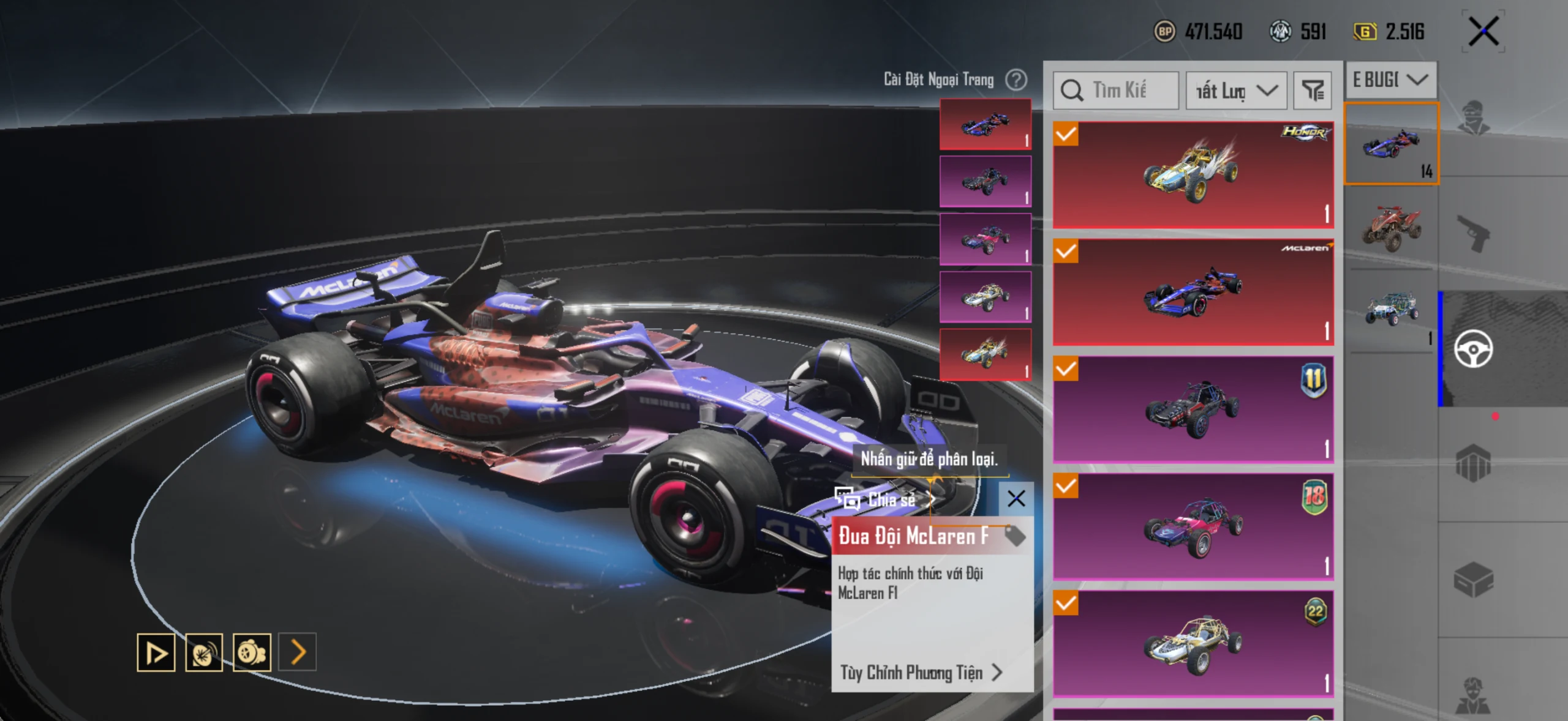 Acc PUBG Mobile mã 65482 - 9X - Sảnh lambo - Sảnh ferari - xe hồng - F1 - ảnh 16