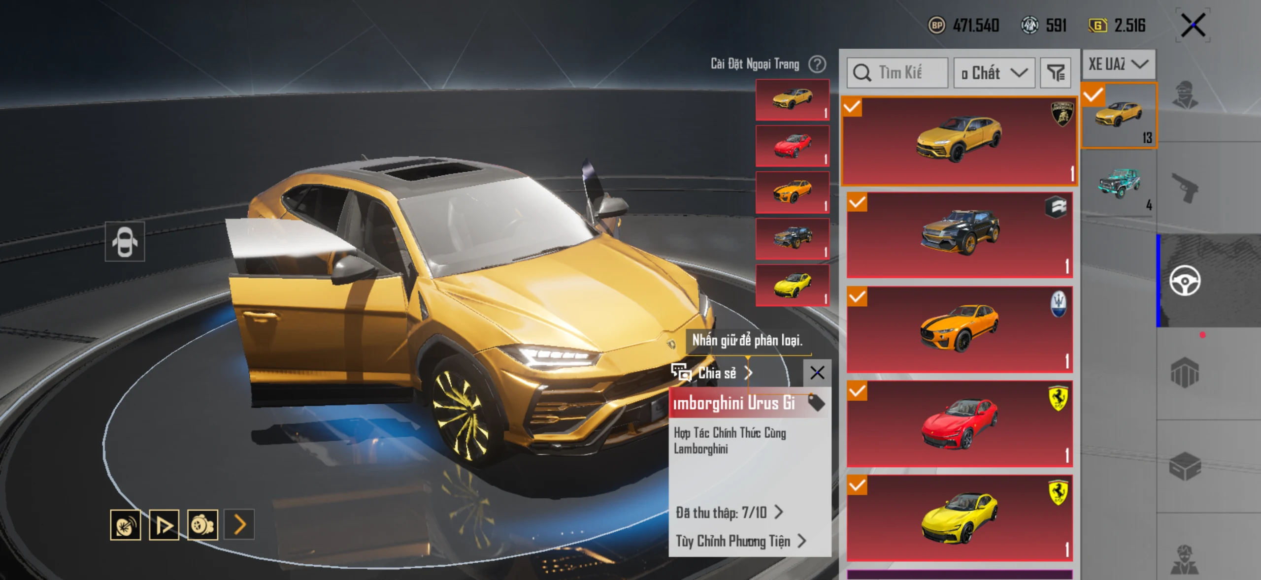 Acc PUBG Mobile mã 65482 - 9X - Sảnh lambo - Sảnh ferari - xe hồng - F1 - ảnh 17