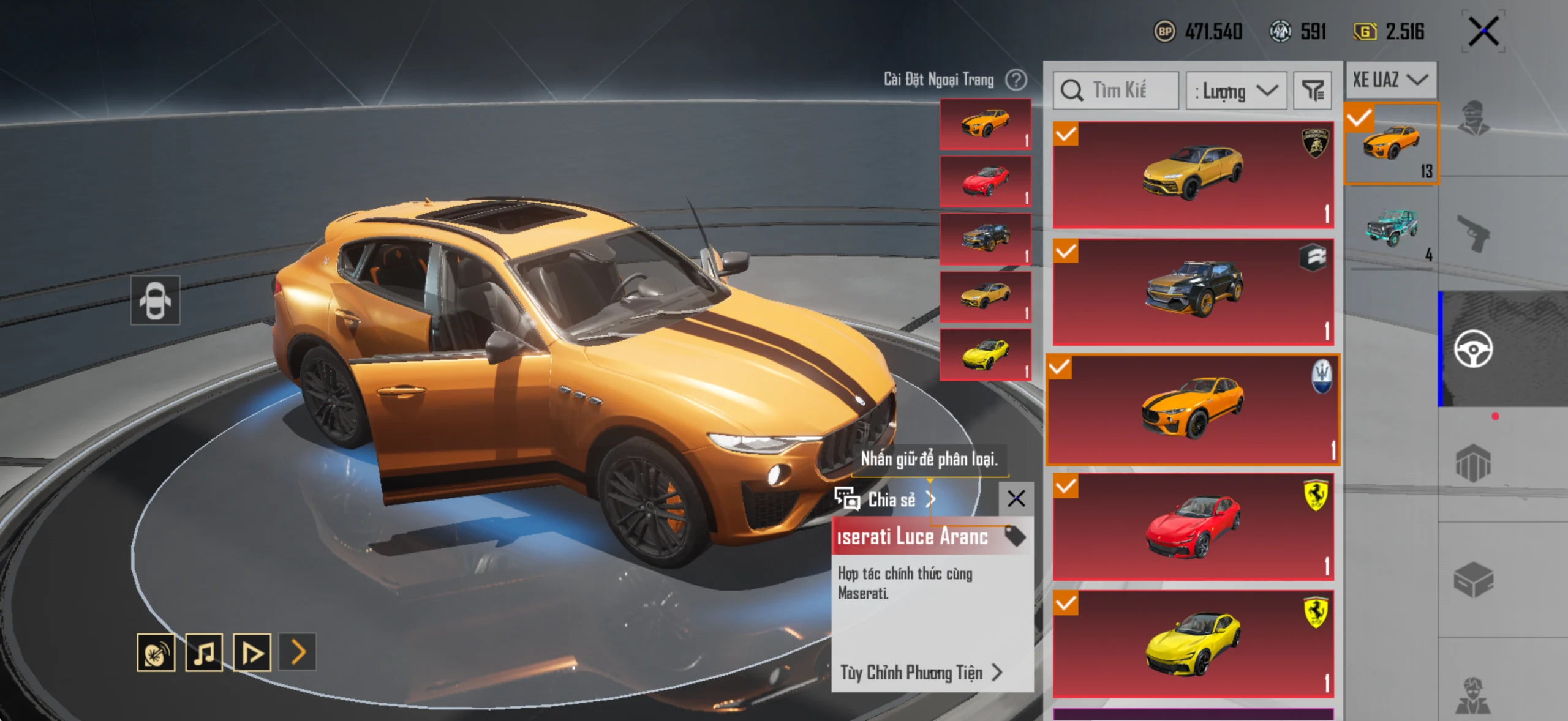 Acc PUBG Mobile mã 65482 - 9X - Sảnh lambo - Sảnh ferari - xe hồng - F1 - ảnh 19