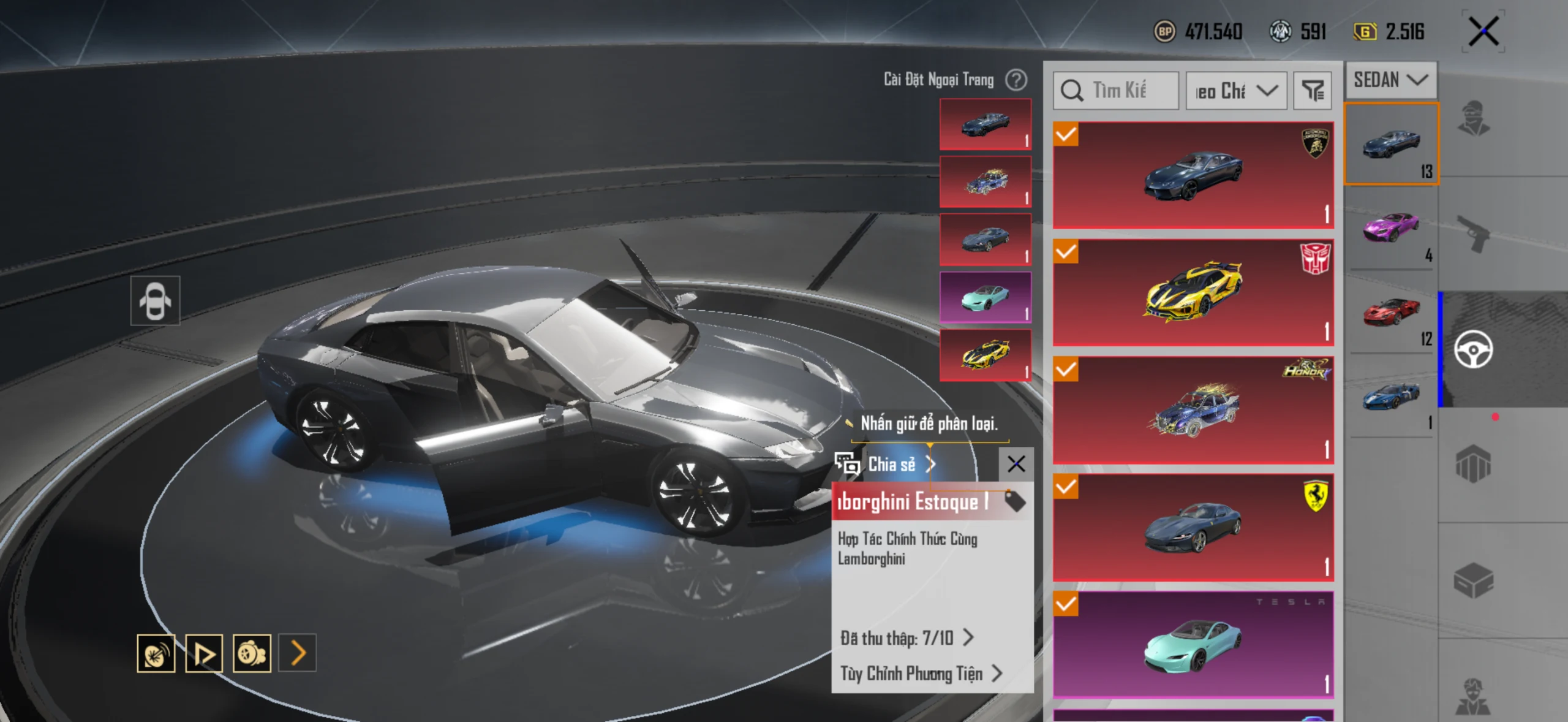 Acc PUBG Mobile mã 65482 - 9X - Sảnh lambo - Sảnh ferari - xe hồng - F1 - ảnh 22