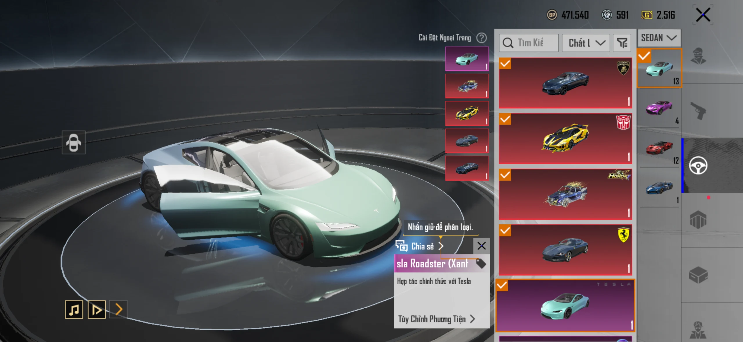 Acc PUBG Mobile mã 65482 - 9X - Sảnh lambo - Sảnh ferari - xe hồng - F1 - ảnh 24