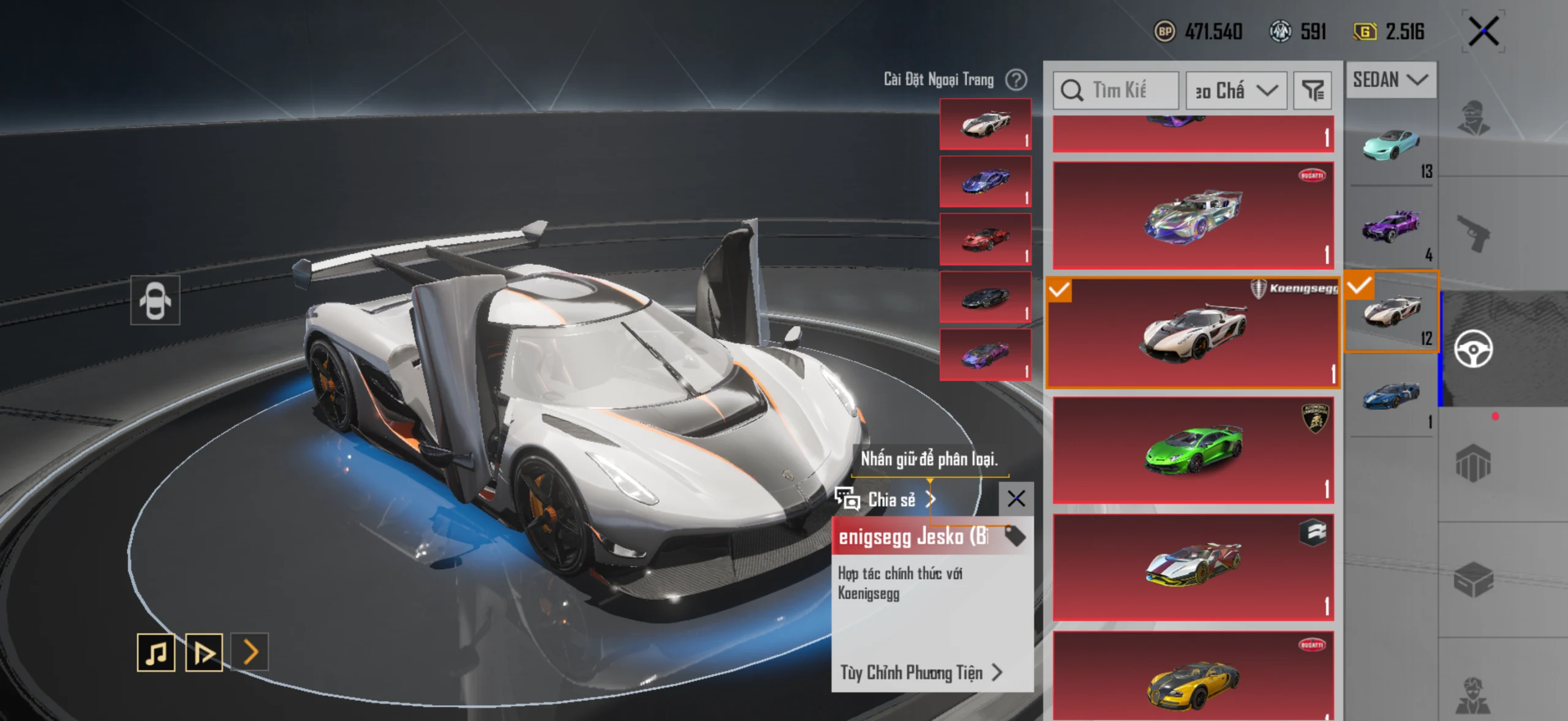 Acc PUBG Mobile mã 65482 - 9X - Sảnh lambo - Sảnh ferari - xe hồng - F1 - ảnh 25