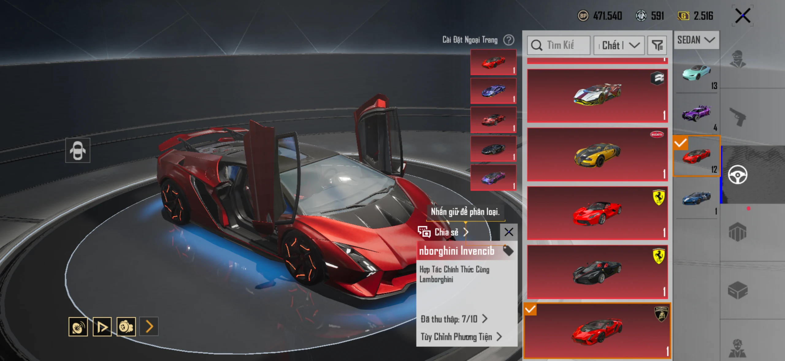 Acc PUBG Mobile mã 65482 - 9X - Sảnh lambo - Sảnh ferari - xe hồng - F1 - ảnh 31