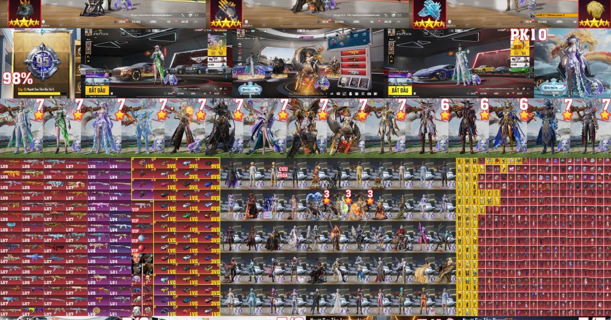 Acc PUBG Mobile mã 38507 - Loanh quanh 290m - BST 95.9 - Full Giáp - 6 chục cây - 3 Sảnh xe - ảnh chính