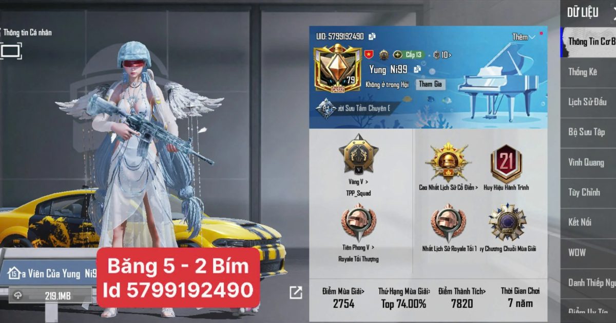 Acc PUBG Mobile mã 67189 - ảnh chính