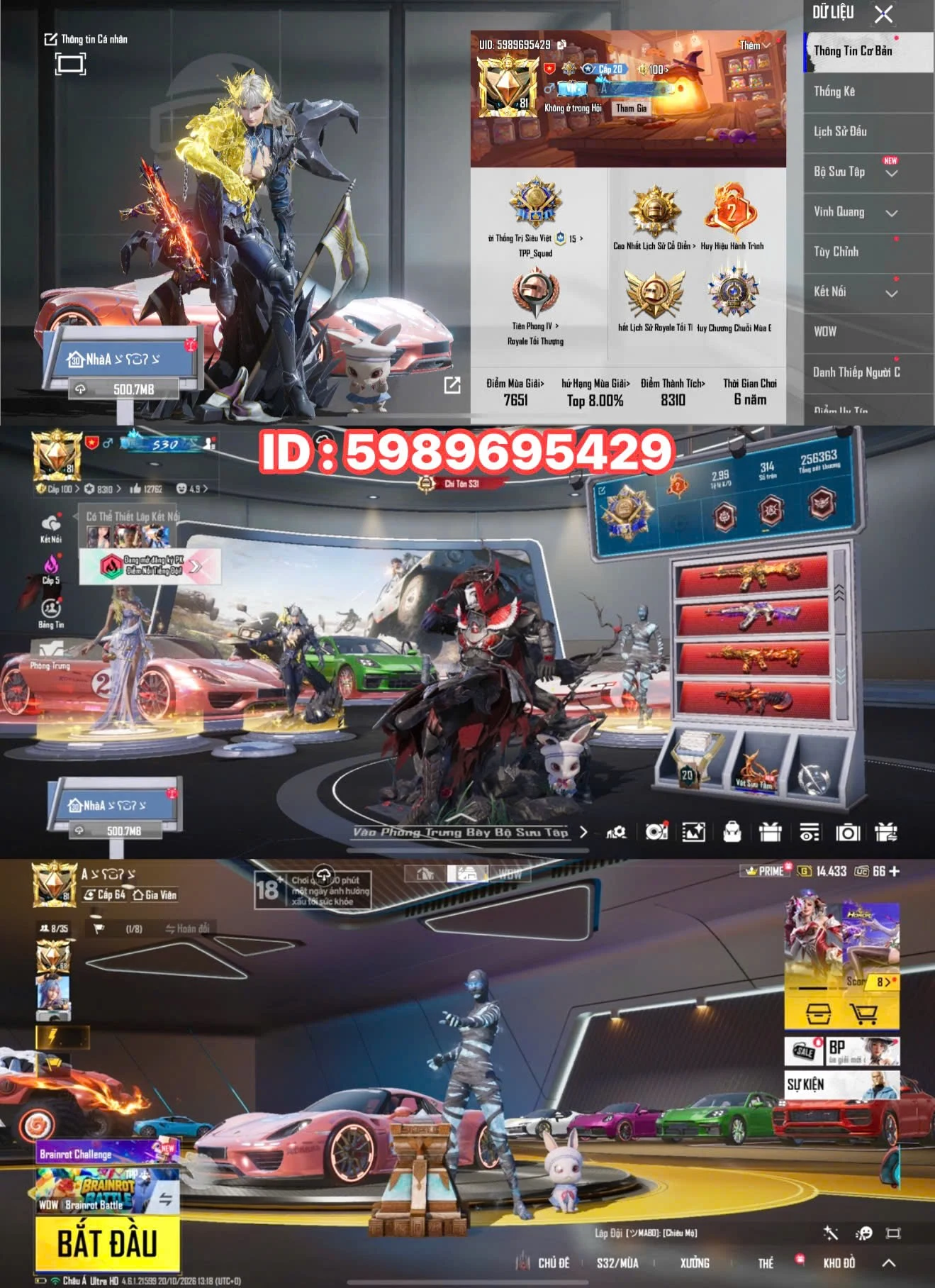 Acc PUBG Mobile mã 64444 - ảnh chính